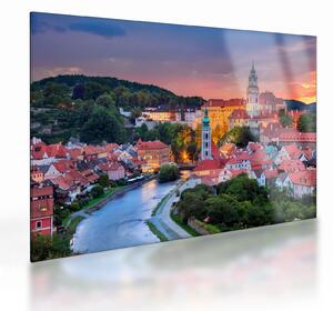 Sklenený obraz - Český Krumlov (70x50 cm)