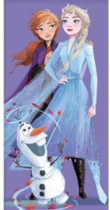 Carbotex Detská osuška Ľadové Kráľovstvo Elsa Anna a Olaf, 70 x 140 cm