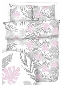 Obliečky krepové Tropic ružový TiaHome - 1x Vankúš 90x70cm, 1x Paplón 140x200cm