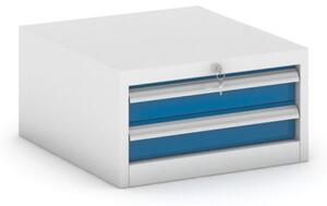 Závesný dielenský box k stolu GB 500, 2 zásuvky, 550 x 600 x 300 mm