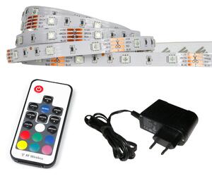 ECOLIGHT LED pásik - RGB - 2,5m - 30LED/m - IP20 - rádiový DIAĽKOVÝ OVLÁDAČ K17 - komplet