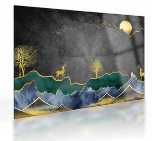 Sklenený obraz - Horská scenéria (70x50 cm)