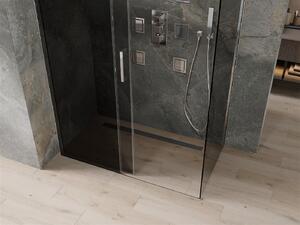 Mexen Omega, sprchovací kút s posuvnými dverami 130 (dvere) x 70 (stena) cm, 8mm sklo, chrómový profil-šedé sklo, 825-130-070-01-40