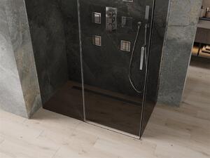 Mexen Omega, sprchovací kút s posuvnými dverami 130 (dvere) x 70 (stena) cm, 8mm sklo, chrómový profil-šedé sklo, 825-130-070-01-40