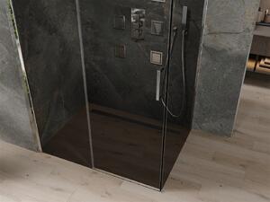 Mexen Omega, sprchovací kút s posuvnými dverami 100 (dvere) x 80 (stena) cm, 8mm sklo, chrómový profil-šedé sklo, 825-100-080-01-40