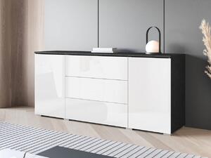 Mirjan24 Komoda Sawoti 150, Farby: matera / biely lesk, Osvetlenie: bez osvetlenia 5903211380594