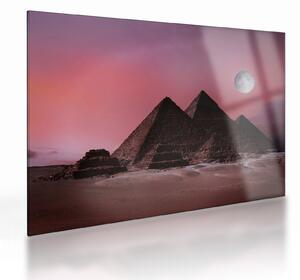 Sklenený obraz - Pyramídy Giza, Egypt (70x50 cm)