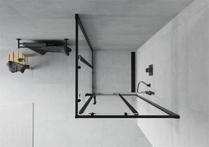 Mexen Rio, štvorcový sprchovací kút s posuvnými dverami 70 (dvere) x 70 (dvere) x 190 cm, 5mm číre sklo námraza, čierny profil, 860-070-070-70-00