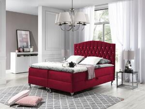 Kontinentálna manželská posteľ 160x200 SALOMON - červená + topper ZDARMA