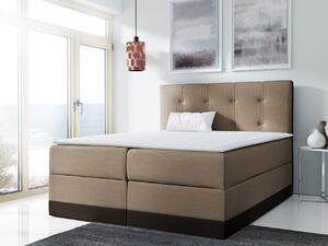Boxspringová manželská posteľ 200x200 SANDIA - hnedá + topper ZDARMA