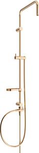 Mexen X, sprchový stĺp, sprchová hadica 150cm, mydelnička, prepínač sprchy, ružové zlato, 7939199-60