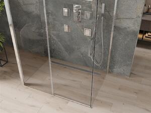 Mexen Omega, 3-stenný sprchovací kút s posuvnými dverami 110 (dvere) x 80 (stena) cm, 8mm číre sklo, chrómový profil, 825-110-080-01-00-3S