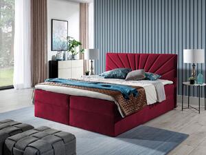 Boxspringová manželská posteľ 140x200 TOMASA 4 - červená + topper ZDARMA
