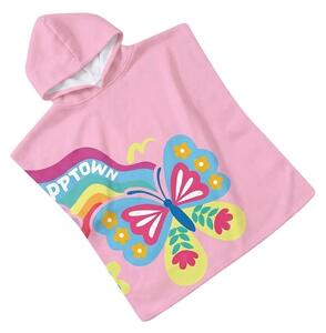 Detské pončo BUTTERFLY ružové 60x120 cm