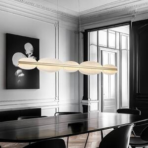 LED závesné svietidlo Evana, strieborná farba, dĺžka 120 cm, kov, Jasné / priehľadné, Obývacia izba / jedáleň, kov, Závesné svietidlo