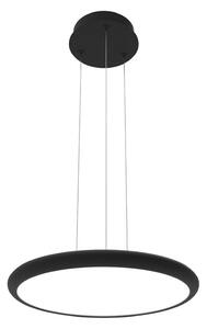 LED závesné svietidlo Benett, čierna, Ø 50 cm, kov/akryl, Čierna, Obývacia izba / jedáleň, Hliník, Moderný, Závesné svietidlo