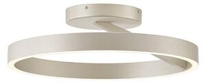Stropné LED svetlo Saturn, Ø 40 cm, krémovo-strieborná farba, kov, Krémová / jantárovo žltá, Obývacia izba / jedáleň, kov, Moderný, Stropné svetlo polkruhové s priestorom