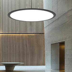 LED závesné svietidlo Grande, čierna, Ø 60 cm, kov,, Čierna, Obývacia izba / jedáleň, Hliník, Moderný, Závesné svietidlo