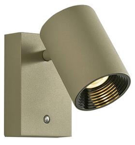 LED nástenné svetlo Melina, olivovo zelená, výstupok 12 cm, kovová, stmievateľná, Zelená, Obývacia izba / jedáleň, Hliník, Moderný