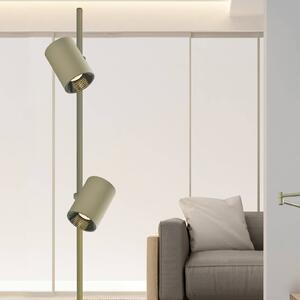LED stojacia lampa Melina, olivovo zelená, výška 162 cm, kovová, stmievateľná, Zelená, Obývacia izba / jedáleň, Hliník, Moderný