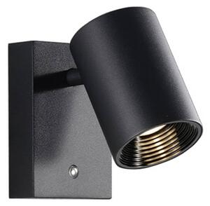 LED nástenné svetlo Melina, čierna, výstupok 12 cm, kovová, stmievateľná, Čierna, Obývacia izba / jedáleň, Hliník, Moderný