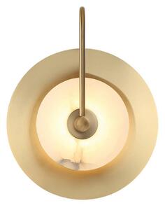 LED nástenné svetlo Samira, mosadz, Ø 25 cm, umelý kameň/kov, Mosadz / zlato, Obývacia izba / jedáleň, kov, Nástenné svietidlo