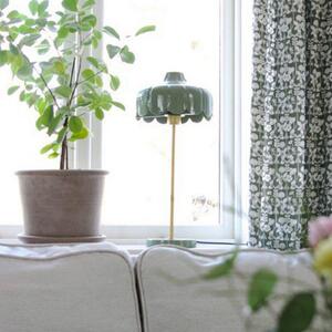 PR Home Stolová lampa Wells, zelená/zlatá, výška 50 cm, Zelená, Obývacia izba / jedáleň, kov, Stojacie svietidlo