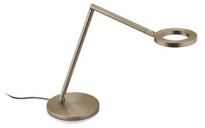 Stolná LED lampa Tessa-T, bronzový efekt, ovládanie gestami, Hnedá / staromosadz, Pracovňa / Kancelária, Mosadz, Moderný