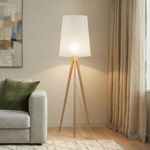 Stojacia lampa Walz, krémová farba, drevo, výška 175 cm, E27, Svetlé drevo, Obývacia izba / jedáleň, Drevo, Moderný, Stojaca lampa