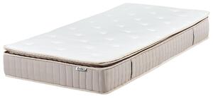 Latexový matrac s taštičkovými pružinami biela béžová 90 x 200 cm stredne tvrdý jednolôžkový snímateľný poťah polyester spálňa doplnky