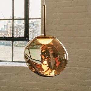 Tom Dixon LED závesné svietidlo Melt, Ø 28 cm, bronzová farba, Hnedá / staromosadz, Obývacia izba / jedáleň, Plast, Dizajn, Závesné svietidlo