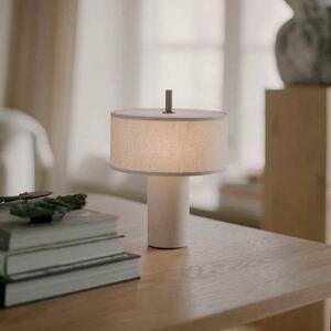 NEW WORKS stolová LED lampa na akumulátor Margin Beige, stmievateľná, Krémová / jantárovo žltá, Obývacia izba / jedáleň, Textil / látka / hodváb, Škandinávsky, Stojacie svietidlo