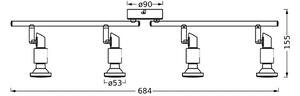 OSRAM stropné bodové svetlá, biely, 4-pl., kovový, GU10-LED 927 stmievateľné, Biela / opálová, kov