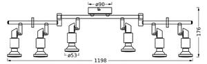 OSRAM stropné bodové svetlá, biely, 6-pl., kov, GU10-LED 927 stmievateľné, Biela / opálová, kov