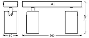 OSRAM stropné bodové svetlá OCTAGON, biely, 2-pl., GU10-LED 927 stmievateľné, Biela / opálová, Obývacia izba / jedáleň, kov, Moderný, Stropné svetlo