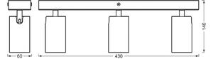 OSRAM stropné bodové svetlá OCTAGON čierny 3-pl. GU10-LED 927 stmievateľné, Čierna, Obývacia izba / jedáleň, kov, Moderný, Stropné svetlo