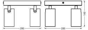 OSRAM stropné bodové svetlá OCTAGON PLATE, biely, 4-pl., GU10-LED, 927, Biela / opálová, Obývacia izba / jedáleň, kov, Moderný, Stropné svetlo