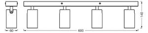 OSRAM stropné bodové svetlá OCTAGON čierny 4-pl. GU10-LED 927 stmievateľné, Čierna, Obývacia izba / jedáleň, kov, Moderný, Stropné svetlo