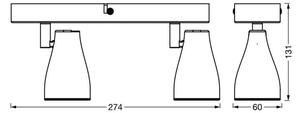 OSRAM stropné bodové svetlá PEAR, sivý, 2-pl., GU10-LED 2 700 K, Hliník / sivá / zinok, Plast