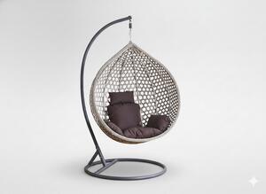 Závesné kreslo SOLARIA XL sivé / hnedé / tmavosivé FAT0223