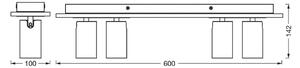 OSRAM stropné bodové svetlá MERCURY, biely, 4 GU10-LED 927, Biela / opálová, Obývacia izba / jedáleň, kov, Moderný