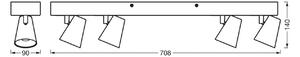 OSRAM stropné LED svetlo NEPTUNE, CLICK-SELECT, 4 bodové svetlá, biele, Biela / opálová, Obývacia izba / jedáleň, kov, Moderný, Stropné svetlo