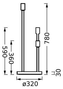 Stojacia lampa OSRAM DECOR STICK, béžová, výška 78 cm, 3-pl, Krémová / jantárovo žltá, Obývacia izba / jedáleň, kov, Moderný