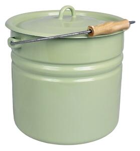 Zelené smaltované vedro s vekom Emil´s Enamel Green - Ø 28*27 cm / 12L - Strömshaga