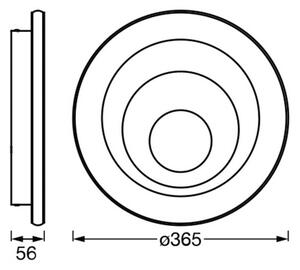OSRAM stropné LED svetlo ORBIS SPIRAL ROUND, Ø 37 cm, biele 38 W, Biela / opálová, Obývacia izba / jedáleň, kov, Moderný
