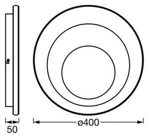 OSRAM stropné LED svetlo ORBIS SPIRAL ROUND Ø 40 cm biele hore/dole, Biela / opálová, Obývacia izba / jedáleň, kov, Moderný