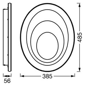 OSRAM stropné LED svetlo ORBIS SPIRAL OVAL, Ø 49 cm biele 37 W, Biela / opálová, Obývacia izba / jedáleň, kov, Moderný