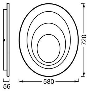 OSRAM stropné LED svetlo ORBIS SPIRAL OVAL, Ø 72 cm biele 63 W, Biela / opálová, Obývacia izba / jedáleň, kov, Moderný