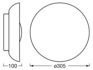Stropné svietidlo OSRAM ORBIS Milan, biele, Ø 31 cm, kov/sklo, Biela / opálová, Obývacia izba / jedáleň, kov, Moderný