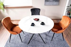 Okrúhly jedálenský stôl KAMILO - biely / čierny